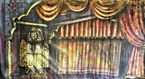 Thoroughly Theatre Cinderella Bedroom Calico Theatre Backcloth is commonly used for Cinderella, Bedroom