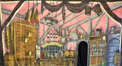 Thoroughly Theatre Interior Fitzwarrens Store Calico Theatre Backcloth is commonly used for Shop, inside, Store, Fitzwarrens