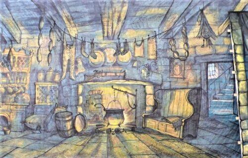 Thoroughly Theatre Kitchen Canvas Theatre Backcloth is commonly used for Kitchen, Pantomime, Cinderella