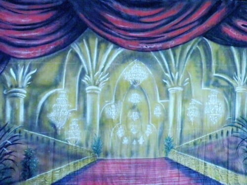 Staircase Calico Theatre Backcloth | Thoroughly Theatre
