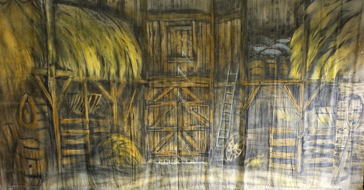 Barn Straw Calico Theatre Backcloth | Thoroughly Theatre
