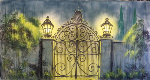 Iron Gates Calico Theatre Backcloth | Thoroughly Theatre