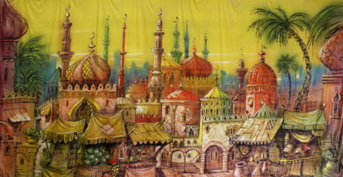 Arabian Market Square Canvas Theatre Backcloth | Thoroughly Theatre