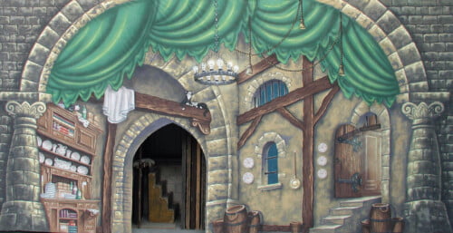 Kitchen Calico Theatre Cutcloth | Thoroughly Theatre