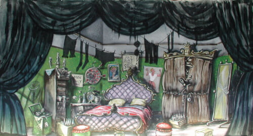Ugly Sisters Boudoir Calico Theatre Backcloth | Thoroughly Theatre