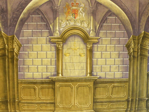 Courtroom Calico Theatre Backcloth | Thoroughly Theatre
