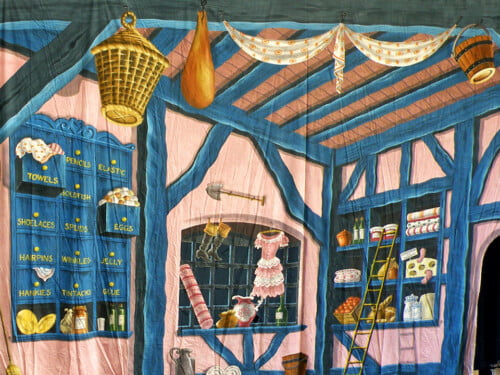 Interior Fitzwarrens Store Calico Theatre Backcloth | Thoroughly Theatre