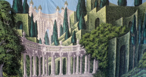 Palace Gardens Calico Theatre Backcloth | Thoroughly Theatre