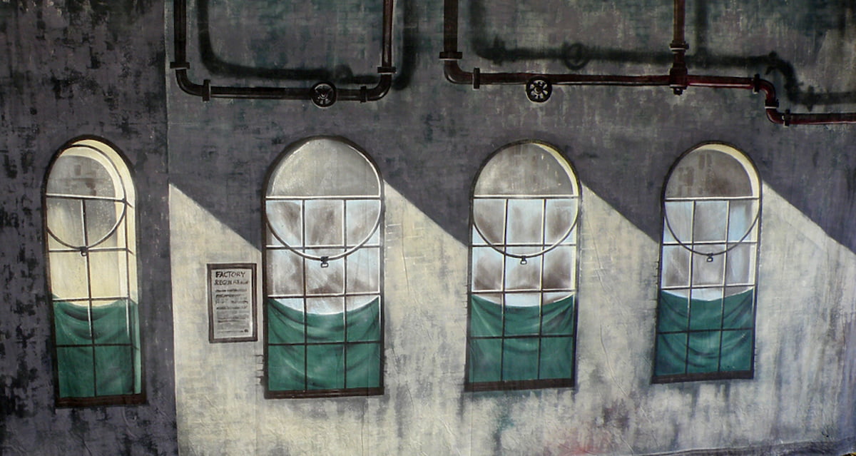 Factory Calico Theatre Backcloth | Thoroughly Theatre