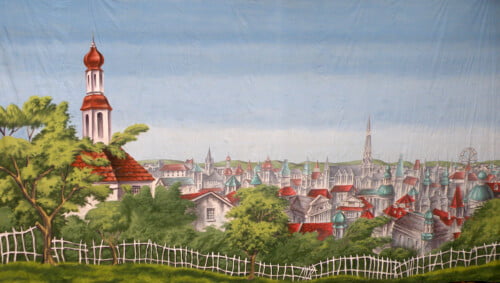 Inn Garden Calico Theatre Backcloth | Thoroughly Theatre