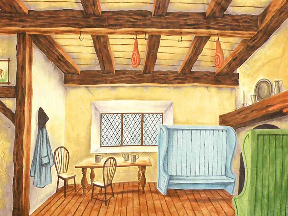 Cottage Interior Backing Canvas Theatre Backcloth | Thoroughly Theatre