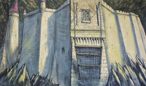 Outside Castle Walls Canvas Theatre Backcloth | Thoroughly Theatre