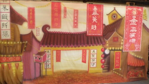 Waterfront Old Peking Canvas Theatre Backcloth | Thoroughly Theatre